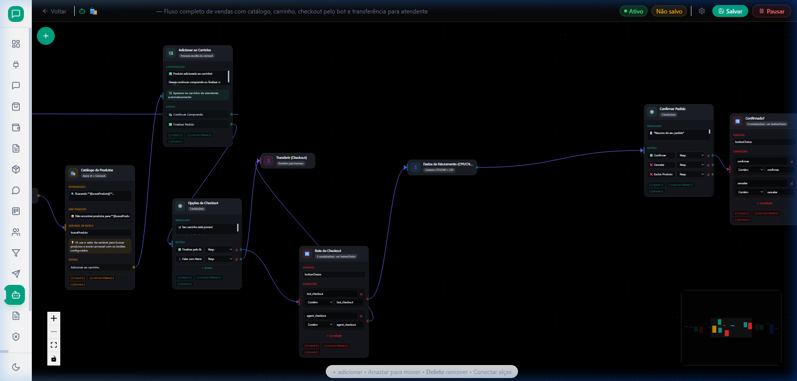 CRM Kanban e Construtor de Fluxos